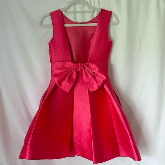 Kate Spade Open Back Bow Mini Party Dress in Pink Silk Blend Size 0 - Picture 6 of 16